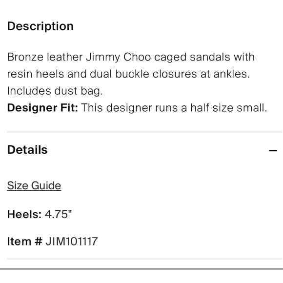 Jimmy Choo Bronze Lang Leather Cage Sandals Sz. 41.5 - Picture 5 of 7